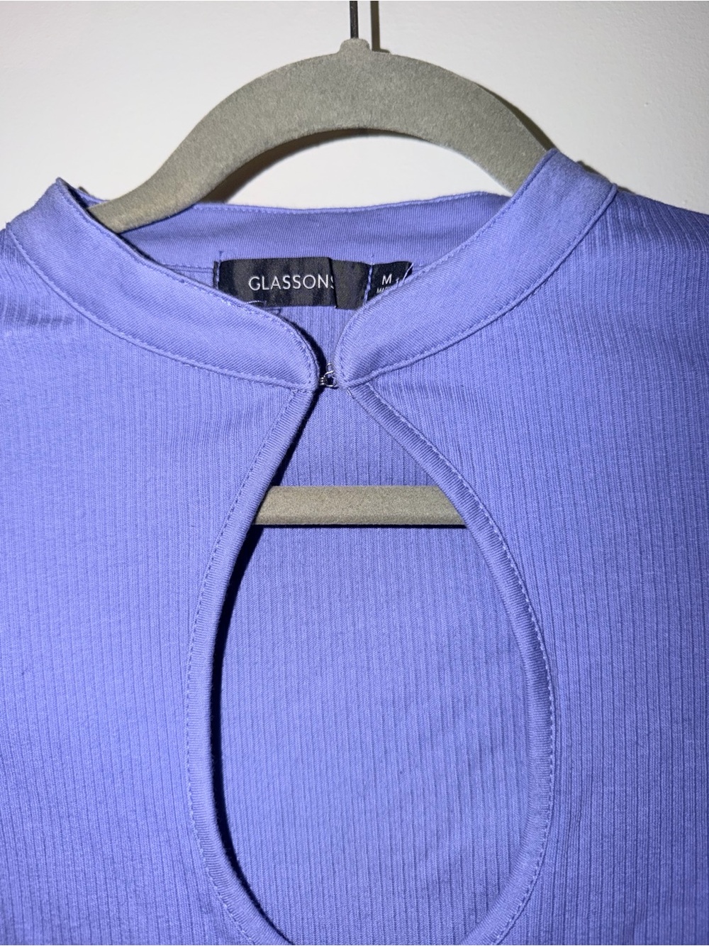 Glassons Periwinkle Ribbed Keyhole Crop Top - Picture 3 of 3